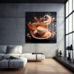 Kahve Keyfi ve Sanatın Buluştuğu An: Modern Soyut Cam Tablo Duvar Dekoru cam tablo, duvar sanatı, modern dekorasyon, soyut sanat, cam sanat eserleri, iç mekan dekorasyonu, ofis dekorasyonu, ev dekorasyonu, restoran dekorasyonu, cafe dekorasyonu, cam baskı, UV baskı, estetik duvar sanatı