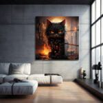 Ateş Gözlü Kara Kedi: Gizemli Fantastik Cam Tablo Duvar Dekoru cam tablo, duvar sanatı, modern dekorasyon, soyut sanat, cam sanat eserleri, iç mekan dekorasyonu, ofis dekorasyonu, ev dekorasyonu, restoran dekorasyonu, cafe dekorasyonu, cam baskı, UV baskı, estetik duvar sanatı