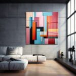 Dinamik Bloklar: Canlı Renklerle Modern Geometrik Cam Tablo Duvar Dekoru cam tablo, duvar sanatı, modern dekorasyon, soyut sanat, cam sanat eserleri, iç mekan dekorasyonu, ofis dekorasyonu, ev dekorasyonu, restoran dekorasyonu, cafe dekorasyonu, cam baskı, UV baskı, estetik duvar sanatı