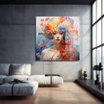 Çiçek Perisi: Canlı Renkli Modern Cam Tablo Duvar Dekoru cam tablo, duvar sanatı, modern dekorasyon, soyut sanat, cam sanat eserleri, iç mekan dekorasyonu, ofis dekorasyonu, ev dekorasyonu, restoran dekorasyonu, cafe dekorasyonu, cam baskı, UV baskı, estetik duvar sanatı