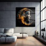 Kozmik Rüya: Altın Parıltılı Ay Temalı Modern Cam Tablo Duvar Dekoru cam tablo, duvar sanatı, modern dekorasyon, soyut sanat, cam sanat eserleri, iç mekan dekorasyonu, ofis dekorasyonu, ev dekorasyonu, restoran dekorasyonu, cafe dekorasyonu, cam baskı, UV baskı, estetik duvar sanatı