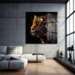Asil Kaplanın Parıltısı: Modern Dekoratif Cam Tablo Duvar Dekoru cam tablo, duvar sanatı, modern dekorasyon, soyut sanat, cam sanat eserleri, iç mekan dekorasyonu, ofis dekorasyonu, ev dekorasyonu, restoran dekorasyonu, cafe dekorasyonu, cam baskı, UV baskı, estetik duvar sanatı
