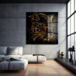 Altın Leopar Gözü: Modern Sanat Temperli Cam Tablo Duvar Dekoru cam tablo, duvar sanatı, modern dekorasyon, soyut sanat, cam sanat eserleri, iç mekan dekorasyonu, ofis dekorasyonu, ev dekorasyonu, restoran dekorasyonu, cafe dekorasyonu, cam baskı, UV baskı, estetik duvar sanatı