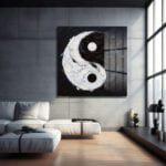 Zıtların Uyumu: Yin Yang Modern Soyut Cam Tablo Duvar Dekoru cam tablo, duvar sanatı, modern dekorasyon, soyut sanat, cam sanat eserleri, iç mekan dekorasyonu, ofis dekorasyonu, ev dekorasyonu, restoran dekorasyonu, cafe dekorasyonu, cam baskı, UV baskı, estetik duvar sanatı