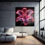 Büyüleyici Neon Zambak: Canlı Renklerde Modern Cam Tablo Duvar Dekoru cam tablo, duvar sanatı, modern dekorasyon, soyut sanat, cam sanat eserleri, iç mekan dekorasyonu, ofis dekorasyonu, ev dekorasyonu, restoran dekorasyonu, cafe dekorasyonu, cam baskı, UV baskı, estetik duvar sanatı