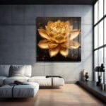Altın Lotus Zarafeti: Lüks Temperli Cam Tablo | Modern Duvar Dekorasyonu Duvar Dekoru cam tablo, duvar sanatı, modern dekorasyon, soyut sanat, cam sanat eserleri, iç mekan dekorasyonu, ofis dekorasyonu, ev dekorasyonu, restoran dekorasyonu, cafe dekorasyonu, cam baskı, UV baskı, estetik duvar sanatı