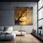 Altın Işıltılı Hayat Ağacı ve Büyüleyici Dolunay Cam Tablo Duvar Dekoru cam tablo, duvar sanatı, modern dekorasyon, soyut sanat, cam sanat eserleri, iç mekan dekorasyonu, ofis dekorasyonu, ev dekorasyonu, restoran dekorasyonu, cafe dekorasyonu, cam baskı, UV baskı, estetik duvar sanatı