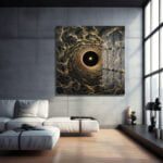 Evrensel Tünel: Altın Dalgalı Modern Cam Tablo Duvar Dekoru cam tablo, duvar sanatı, modern dekorasyon, soyut sanat, cam sanat eserleri, iç mekan dekorasyonu, ofis dekorasyonu, ev dekorasyonu, restoran dekorasyonu, cafe dekorasyonu, cam baskı, UV baskı, estetik duvar sanatı