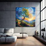 Mevsimlerin Senfonisi: Yaşam Ağacı Temalı Sanatsal Temperli Cam Tablo Duvar Dekoru cam tablo, duvar sanatı, modern dekorasyon, soyut sanat, cam sanat eserleri, iç mekan dekorasyonu, ofis dekorasyonu, ev dekorasyonu, restoran dekorasyonu, cafe dekorasyonu, cam baskı, UV baskı, estetik duvar sanatı