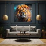 Aslanın Ruhu: Ateş ve Su Dansı Modern Cam Tablo Duvar Dekoru cam tablo, duvar sanatı, modern dekorasyon, soyut sanat, cam sanat eserleri, iç mekan dekorasyonu, ofis dekorasyonu, ev dekorasyonu, restoran dekorasyonu, cafe dekorasyonu, cam baskı, UV baskı, estetik duvar sanatı