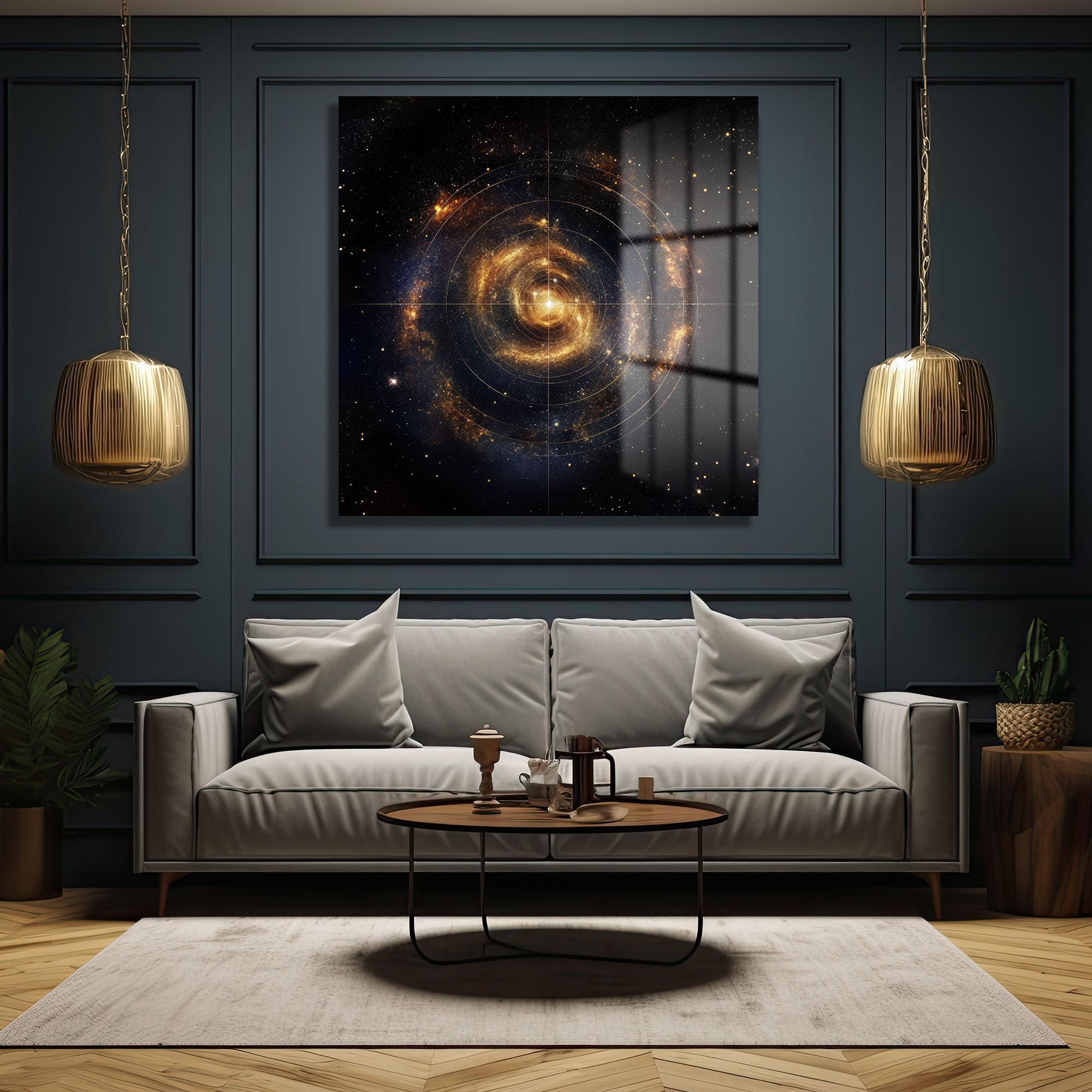Kozmik Spiral: Altın Galaksi Desenli Modern Cam Tablo Duvar Dekoru cam tablo, duvar sanatı, modern dekorasyon, soyut sanat, cam sanat eserleri, iç mekan dekorasyonu, ofis dekorasyonu, ev dekorasyonu, restoran dekorasyonu, cafe dekorasyonu, cam baskı, UV baskı, estetik duvar sanatı
