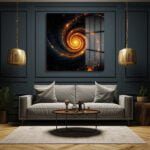 Kozmik Girdap: Altın Işıltılı Soyut Temperli Cam Tablo Duvar Dekoru cam tablo, duvar sanatı, modern dekorasyon, soyut sanat, cam sanat eserleri, iç mekan dekorasyonu, ofis dekorasyonu, ev dekorasyonu, restoran dekorasyonu, cafe dekorasyonu, cam baskı, UV baskı, estetik duvar sanatı
