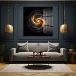 Kozmik Spiral: Altın Işıltılı Galaksi Temalı Modern Cam Tablo Duvar Dekoru cam tablo, duvar sanatı, modern dekorasyon, soyut sanat, cam sanat eserleri, iç mekan dekorasyonu, ofis dekorasyonu, ev dekorasyonu, restoran dekorasyonu, cafe dekorasyonu, cam baskı, UV baskı, estetik duvar sanatı