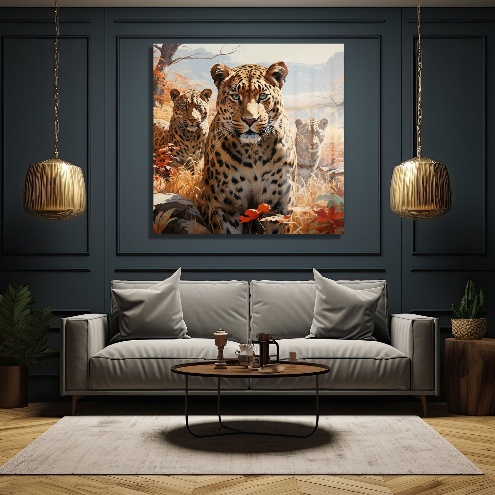 Vahşi Zarafet: Leopar Ailesi Temalı Cam Tablo Duvar Dekoru cam tablo, duvar sanatı, modern dekorasyon, soyut sanat, cam sanat eserleri, iç mekan dekorasyonu, ofis dekorasyonu, ev dekorasyonu, restoran dekorasyonu, cafe dekorasyonu, cam baskı, UV baskı, estetik duvar sanatı