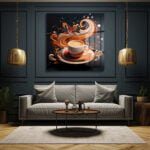 Kahve Keyfi ve Sanatın Buluştuğu An: Modern Soyut Cam Tablo Duvar Dekoru cam tablo, duvar sanatı, modern dekorasyon, soyut sanat, cam sanat eserleri, iç mekan dekorasyonu, ofis dekorasyonu, ev dekorasyonu, restoran dekorasyonu, cafe dekorasyonu, cam baskı, UV baskı, estetik duvar sanatı