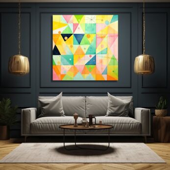 Dinamik Geometri: Canlı Renklerle Modern Soyut Cam Tablo - Glazella Dinamik Geometri: Canlı Renklerle Modern Soyut Cam Tablo - Glazella