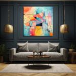 Renkli Geometrik Dans: Modern Soyut Temperli Cam Tablo Duvar Dekoru cam tablo, duvar sanatı, modern dekorasyon, soyut sanat, cam sanat eserleri, iç mekan dekorasyonu, ofis dekorasyonu, ev dekorasyonu, restoran dekorasyonu, cafe dekorasyonu, cam baskı, UV baskı, estetik duvar sanatı