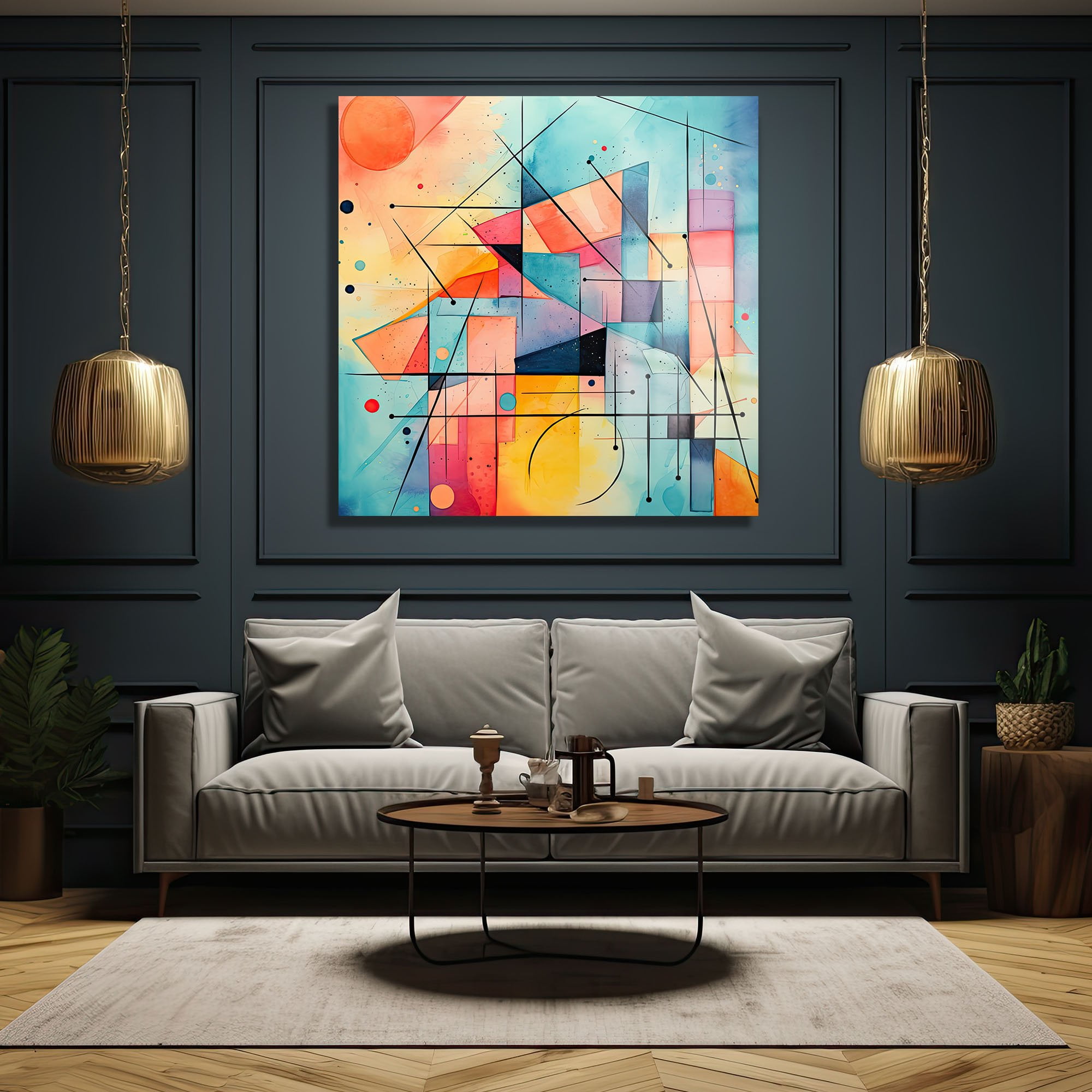 Renkli Geometrik Dans: Modern Soyut Temperli Cam Tablo Duvar Dekoru cam tablo, duvar sanatı, modern dekorasyon, soyut sanat, cam sanat eserleri, iç mekan dekorasyonu, ofis dekorasyonu, ev dekorasyonu, restoran dekorasyonu, cafe dekorasyonu, cam baskı, UV baskı, estetik duvar sanatı