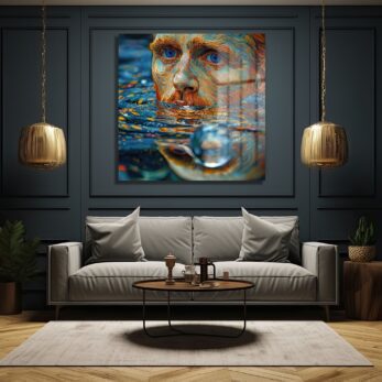 Derinliklerin Gözü: Modern Sanat Temperli Cam Tablo - Glazella