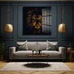 Altın Mane Aslan: Güç ve Asaletin Temperli Cam Tablosu Duvar Dekoru cam tablo, duvar sanatı, modern dekorasyon, soyut sanat, cam sanat eserleri, iç mekan dekorasyonu, ofis dekorasyonu, ev dekorasyonu, restoran dekorasyonu, cafe dekorasyonu, cam baskı, UV baskı, estetik duvar sanatı