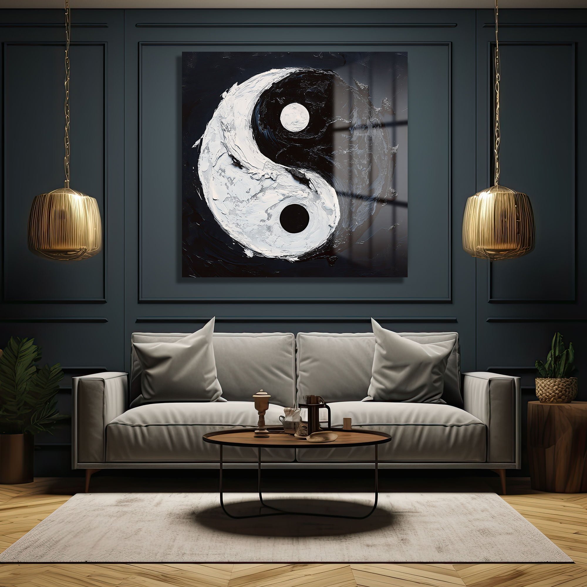 Zıtların Uyumu: Yin Yang Modern Soyut Cam Tablo Duvar Dekoru cam tablo, duvar sanatı, modern dekorasyon, soyut sanat, cam sanat eserleri, iç mekan dekorasyonu, ofis dekorasyonu, ev dekorasyonu, restoran dekorasyonu, cafe dekorasyonu, cam baskı, UV baskı, estetik duvar sanatı