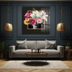 Sürreal Çiçek Yüz: Modern Sanat Temperli Cam Tablo Duvar Dekoru cam tablo, duvar sanatı, modern dekorasyon, soyut sanat, cam sanat eserleri, iç mekan dekorasyonu, ofis dekorasyonu, ev dekorasyonu, restoran dekorasyonu, cafe dekorasyonu, cam baskı, UV baskı, estetik duvar sanatı