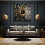 Evrensel Tünel: Altın Dalgalı Modern Cam Tablo Duvar Dekoru cam tablo, duvar sanatı, modern dekorasyon, soyut sanat, cam sanat eserleri, iç mekan dekorasyonu, ofis dekorasyonu, ev dekorasyonu, restoran dekorasyonu, cafe dekorasyonu, cam baskı, UV baskı, estetik duvar sanatı