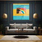 Pop Art Rüyası: Gökkuşağı ve Kadın Profili Modern Cam Tablo Duvar Dekoru cam tablo, duvar sanatı, modern dekorasyon, soyut sanat, cam sanat eserleri, iç mekan dekorasyonu, ofis dekorasyonu, ev dekorasyonu, restoran dekorasyonu, cafe dekorasyonu, cam baskı, UV baskı, estetik duvar sanatı