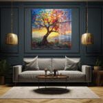 Hayat Ağacı Vitray Sanatı: Modern Renkli Temperli Cam Tablo Duvar Dekoru cam tablo, duvar sanatı, modern dekorasyon, soyut sanat, cam sanat eserleri, iç mekan dekorasyonu, ofis dekorasyonu, ev dekorasyonu, restoran dekorasyonu, cafe dekorasyonu, cam baskı, UV baskı, estetik duvar sanatı