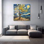 Yıldızlı Gece Sarısı: Van Gogh Tarzı Temperli Cam Tablo Duvar Dekoru cam tablo, duvar sanatı, modern dekorasyon, soyut sanat, cam sanat eserleri, iç mekan dekorasyonu, ofis dekorasyonu, ev dekorasyonu, restoran dekorasyonu, cafe dekorasyonu, cam baskı, UV baskı, estetik duvar sanatı