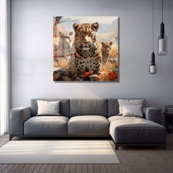 Vahşi Zarafet: Leopar Ailesi Temalı Cam Tablo - Glazella Vahşi Zarafet: Leopar Ailesi Temalı Cam Tablo - Glazella
