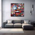 Enerjik Graffiti Yüzler: Renkli Sokak Sanatı Temperli Cam Tablo Duvar Dekoru cam tablo, duvar sanatı, modern dekorasyon, soyut sanat, cam sanat eserleri, iç mekan dekorasyonu, ofis dekorasyonu, ev dekorasyonu, restoran dekorasyonu, cafe dekorasyonu, cam baskı, UV baskı, estetik duvar sanatı