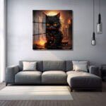 Ateş Gözlü Kara Kedi: Gizemli Fantastik Cam Tablo Duvar Dekoru cam tablo, duvar sanatı, modern dekorasyon, soyut sanat, cam sanat eserleri, iç mekan dekorasyonu, ofis dekorasyonu, ev dekorasyonu, restoran dekorasyonu, cafe dekorasyonu, cam baskı, UV baskı, estetik duvar sanatı