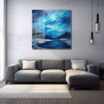 Buz Mavisi Kış Gecesi: Büyüleyici Kış Manzaralı Temperli Cam Tablo Duvar Dekoru cam tablo, duvar sanatı, modern dekorasyon, soyut sanat, cam sanat eserleri, iç mekan dekorasyonu, ofis dekorasyonu, ev dekorasyonu, restoran dekorasyonu, cafe dekorasyonu, cam baskı, UV baskı, estetik duvar sanatı
