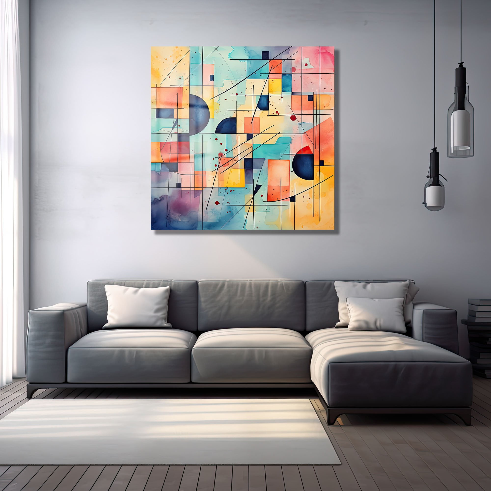 Geometrik Uyum: Modern Soyut Temperli Cam Tablo Duvar Dekoru cam tablo, duvar sanatı, modern dekorasyon, soyut sanat, cam sanat eserleri, iç mekan dekorasyonu, ofis dekorasyonu, ev dekorasyonu, restoran dekorasyonu, cafe dekorasyonu, cam baskı, UV baskı, estetik duvar sanatı