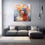 Çiçek Perisi: Canlı Renkli Modern Cam Tablo Duvar Dekoru cam tablo, duvar sanatı, modern dekorasyon, soyut sanat, cam sanat eserleri, iç mekan dekorasyonu, ofis dekorasyonu, ev dekorasyonu, restoran dekorasyonu, cafe dekorasyonu, cam baskı, UV baskı, estetik duvar sanatı