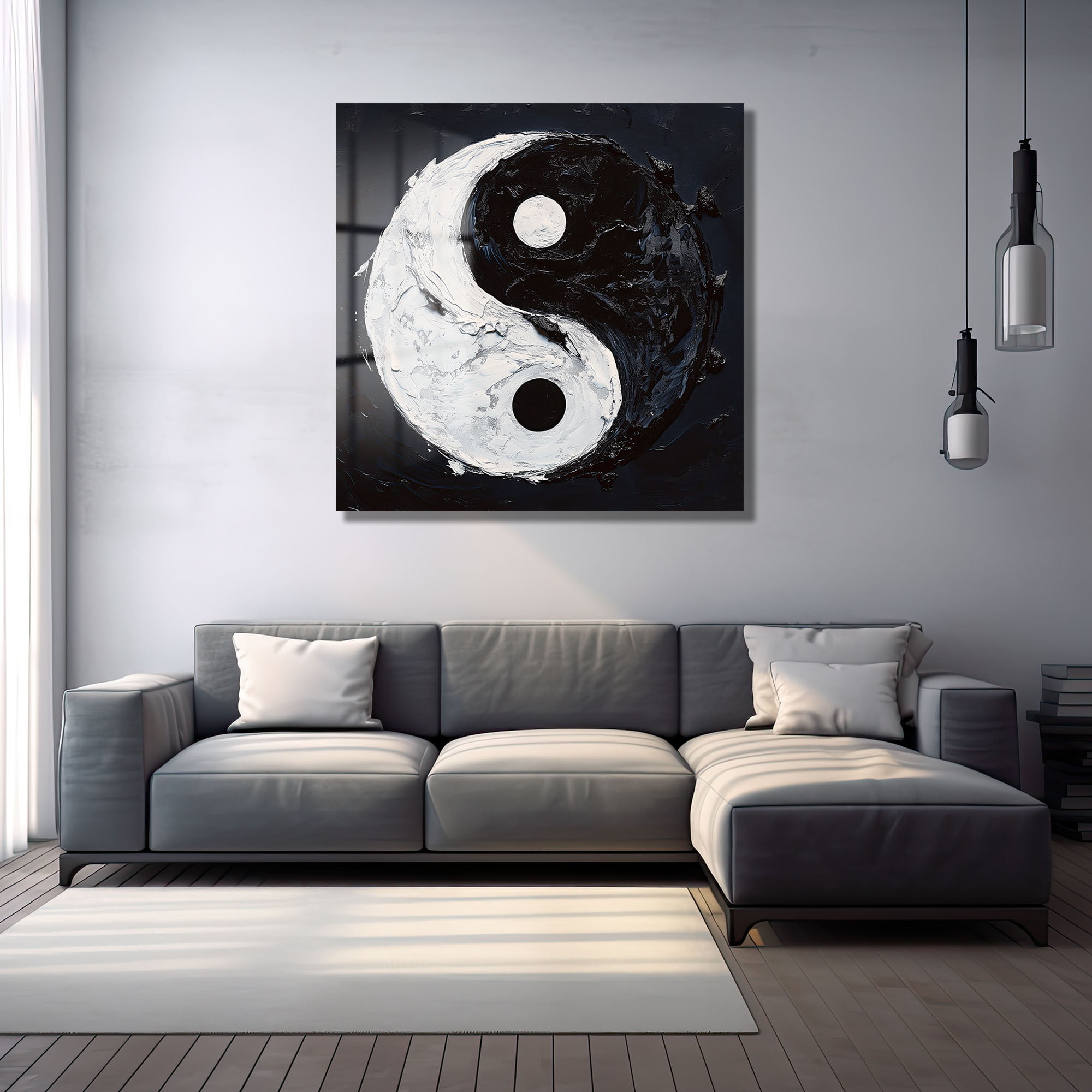 Zıtların Uyumu: Yin Yang Modern Soyut Cam Tablo Duvar Dekoru cam tablo, duvar sanatı, modern dekorasyon, soyut sanat, cam sanat eserleri, iç mekan dekorasyonu, ofis dekorasyonu, ev dekorasyonu, restoran dekorasyonu, cafe dekorasyonu, cam baskı, UV baskı, estetik duvar sanatı