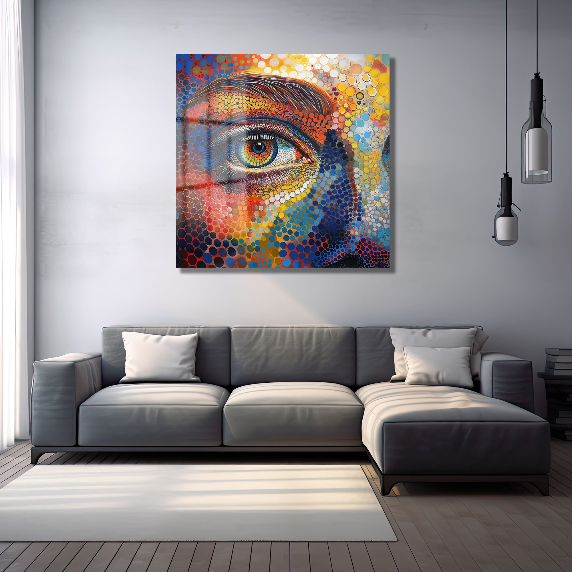 Sonsuz Renklerin Gözü: Modern Mozaik Cam Tablo - Glazella Sonsuz Renklerin Gözü: Modern Mozaik Cam Tablo - Glazella