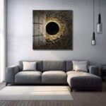 Karanlık Altın Girdap: Modern Soyut Temperli Cam Tablo Duvar Dekoru cam tablo, duvar sanatı, modern dekorasyon, soyut sanat, cam sanat eserleri, iç mekan dekorasyonu, ofis dekorasyonu, ev dekorasyonu, restoran dekorasyonu, cafe dekorasyonu, cam baskı, UV baskı, estetik duvar sanatı