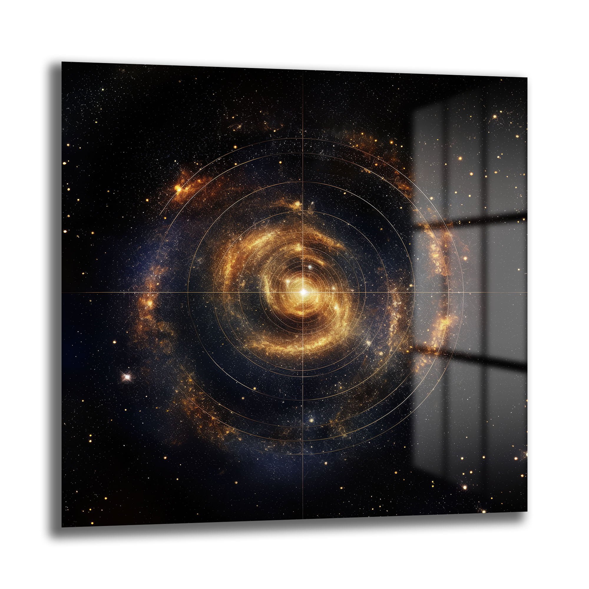 Kozmik Spiral: Altın Galaksi Desenli Modern Cam Tablo Duvar Dekoru cam tablo, duvar sanatı, modern dekorasyon, soyut sanat, cam sanat eserleri, iç mekan dekorasyonu, ofis dekorasyonu, ev dekorasyonu, restoran dekorasyonu, cafe dekorasyonu, cam baskı, UV baskı, estetik duvar sanatı