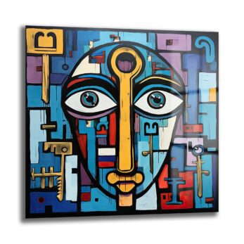 Anahtar Yüz: Modern Soyut Sanat Cam Tablo - Glazella