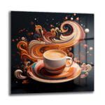 Kahve Keyfi ve Sanatın Buluştuğu An: Modern Soyut Cam Tablo Duvar Dekoru cam tablo, duvar sanatı, modern dekorasyon, soyut sanat, cam sanat eserleri, iç mekan dekorasyonu, ofis dekorasyonu, ev dekorasyonu, restoran dekorasyonu, cafe dekorasyonu, cam baskı, UV baskı, estetik duvar sanatı