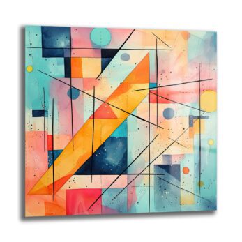 Geometrik Rüyalar: Dinamik Soyut Modern Cam Tablo - Glazella