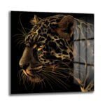 Altın Dokunuşlar: Asil Leopar Cam Tablo | Modern Duvar Sanatı - Glazella Altın Dokunuşlar: Asil Leopar Cam Tablo | Modern Duvar Sanatı - Glazella