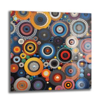 Renklerin Dansı: Modern Geometrik Soyut Cam Tablo - Glazella