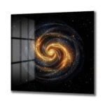Kozmik Spiral: Altın Işıltılı Galaksi Temalı Modern Cam Tablo Duvar Dekoru cam tablo, duvar sanatı, modern dekorasyon, soyut sanat, cam sanat eserleri, iç mekan dekorasyonu, ofis dekorasyonu, ev dekorasyonu, restoran dekorasyonu, cafe dekorasyonu, cam baskı, UV baskı, estetik duvar sanatı