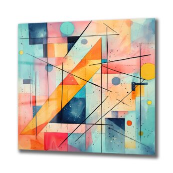 Geometrik Rüyalar: Dinamik Soyut Modern Cam Tablo - Glazella