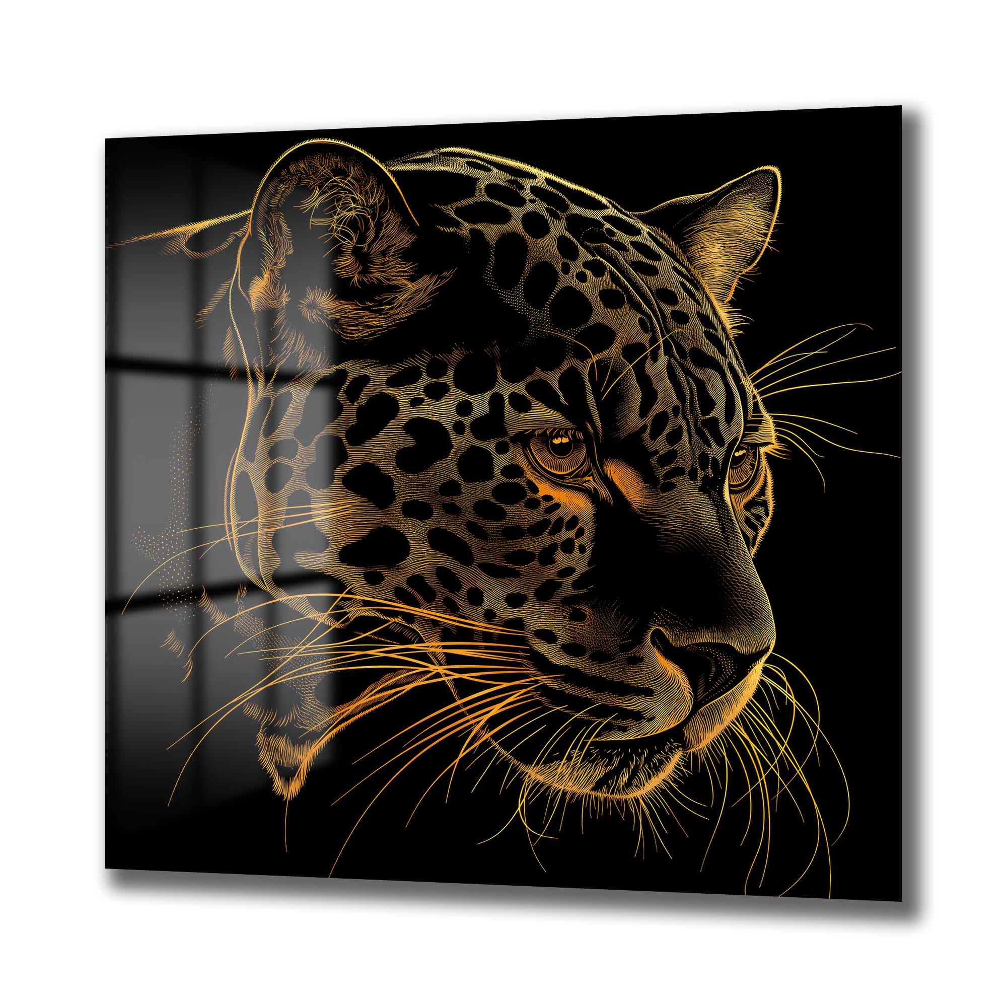 Altın Leopar Gözü: Modern Sanat Temperli Cam Tablo Duvar Dekoru cam tablo, duvar sanatı, modern dekorasyon, soyut sanat, cam sanat eserleri, iç mekan dekorasyonu, ofis dekorasyonu, ev dekorasyonu, restoran dekorasyonu, cafe dekorasyonu, cam baskı, UV baskı, estetik duvar sanatı