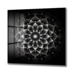 Sonsuzluk Mandalı: Siyah Beyaz Modern Cam Tablo Duvar Dekoru cam tablo, duvar sanatı, modern dekorasyon, soyut sanat, cam sanat eserleri, iç mekan dekorasyonu, ofis dekorasyonu, ev dekorasyonu, restoran dekorasyonu, cafe dekorasyonu, cam baskı, UV baskı, estetik duvar sanatı