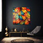 Sonbahar Rüyası: Renkli Yapraklar Stained Glass Cam Tablo Duvar Dekoru cam tablo, duvar sanatı, modern dekorasyon, soyut sanat, cam sanat eserleri, iç mekan dekorasyonu, ofis dekorasyonu, ev dekorasyonu, restoran dekorasyonu, cafe dekorasyonu, cam baskı, UV baskı, estetik duvar sanatı
